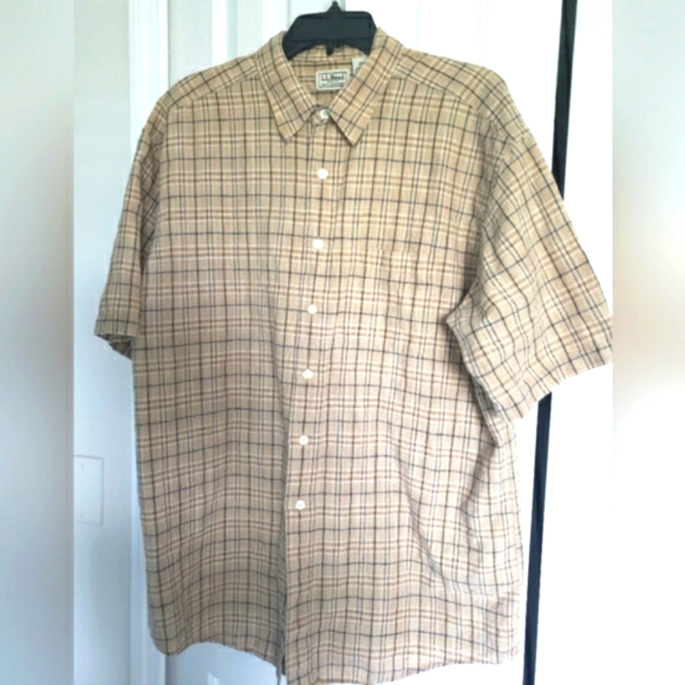 LL Bean Mens Cotton Linen Shirt